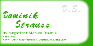 dominik strauss business card